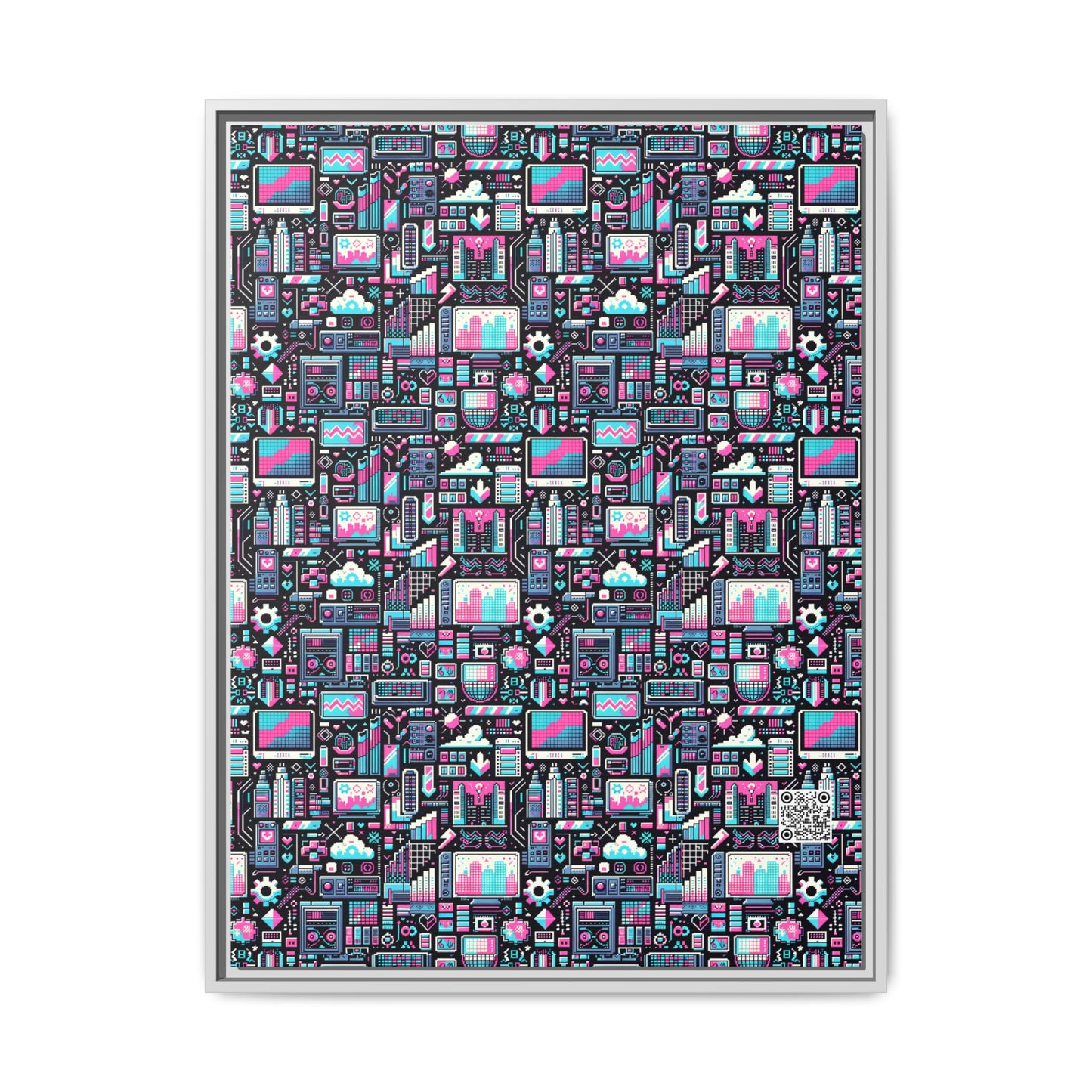 Digital Rebellion Youthful Streetwear with a Rebellious Digital Twist Matte Canvas, Framed (multi-color) - 8404 Design-71 A