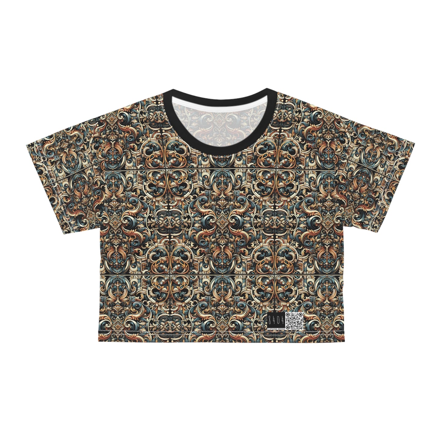 Urban Renaissance Historical Fusion With Street Edge Crop Tee - 8404 Design-59