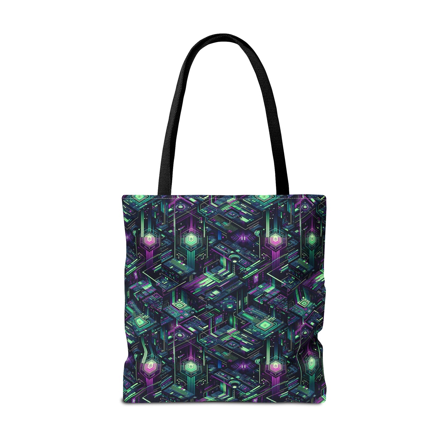 Tech Noir Aesthetics Tech-Forward Urban Dystopia Tote Bag - 8404 Design-43