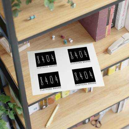 8404 Logo Sticker Sheets - Holographic, Transparent, or White - 6 In. X 4 In. or 11 In. X 8.5 In. - 1 Sheet of 4 Stickers