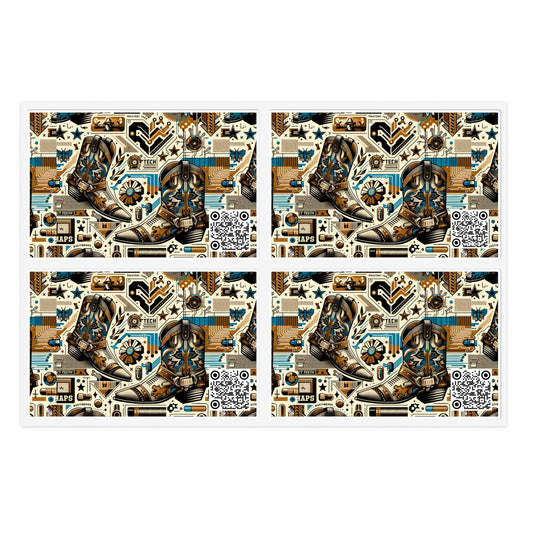 Digital Cowboy Chic Tech-Infused Western Fusion Sticker Sheets - 8404 Design-45