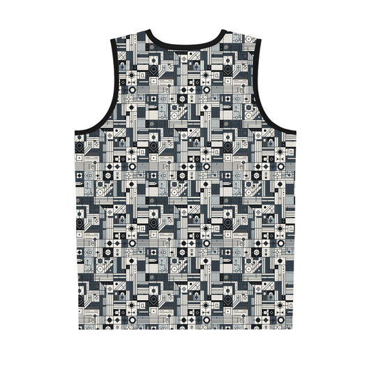 Digital Minimalism Minimalist Tech Basketball Jersey - 8404 Design-49