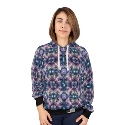 Iridescent Tech Fusion Tech-Forward Streetwear Pullover Hoodie - 8404 Design-61