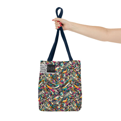 Urban Graffiti Fusion Eclectic Street Art Meets Modern Tech Culture Tote Bag - 8404 Design-55
