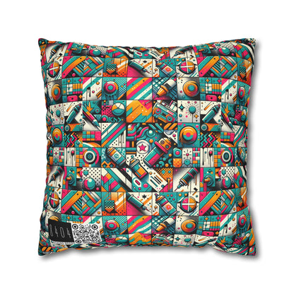 Graffiti Fusion Modern Street Art Fusion Spun Polyester Square Pillowcase - 8404 Design-58