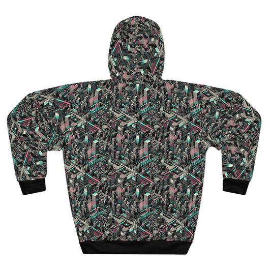 Digital Dreamland Tech-Inspired Streetwear Pullover Hoodie - 8404 Design-51