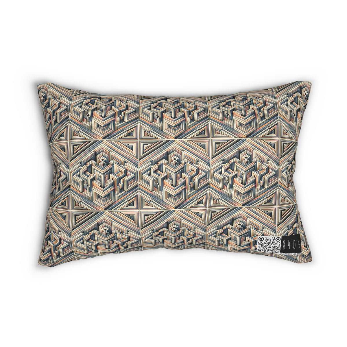 Tech Illusion Graphics Futuristic Artistry Spun Polyester Lumbar Pillow - 8404 Design-52 S