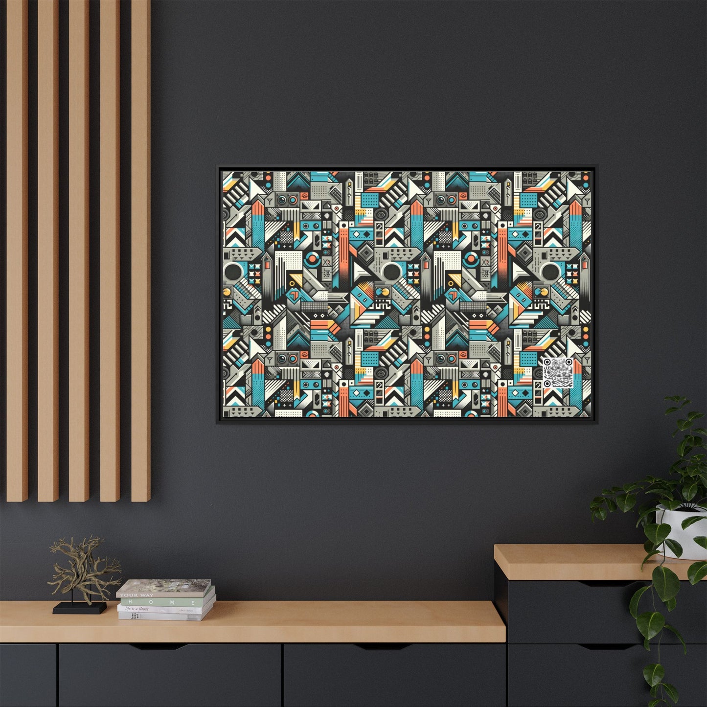 Digital Street Art Urban Street Style Matte Canvas, Framed (multi-color) - 8404 Design-81 A