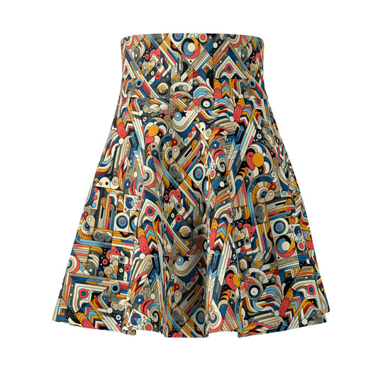 Abstract Graphic Art Modern Artistic Expression Women's Skater Skirt - 8404 Design-62