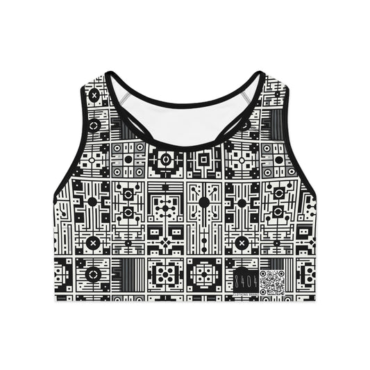 Digital Minimalism Minimalist Tech Sports Bra - 8404 Design-55