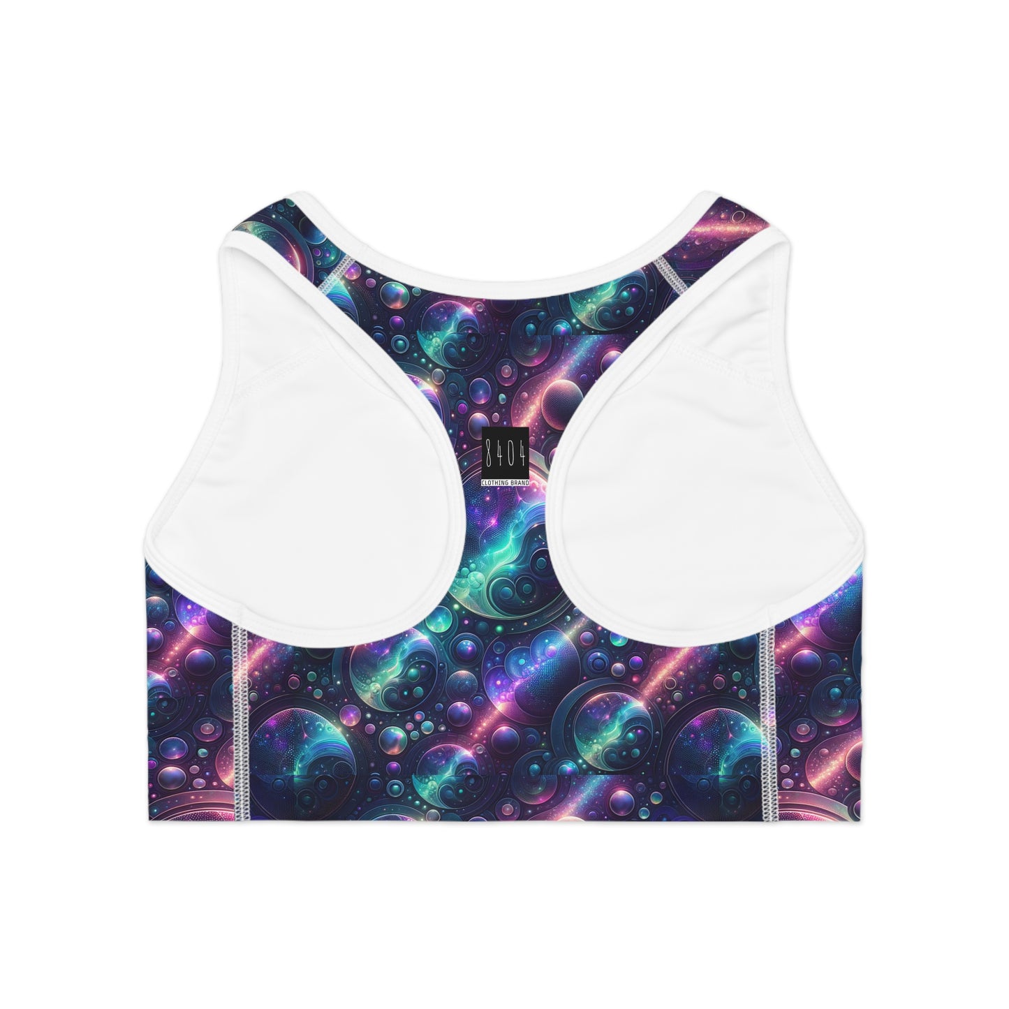 Iridescent Tech Fusion Tech-Forward Streetwear Sports Bra - 8404 Design-51