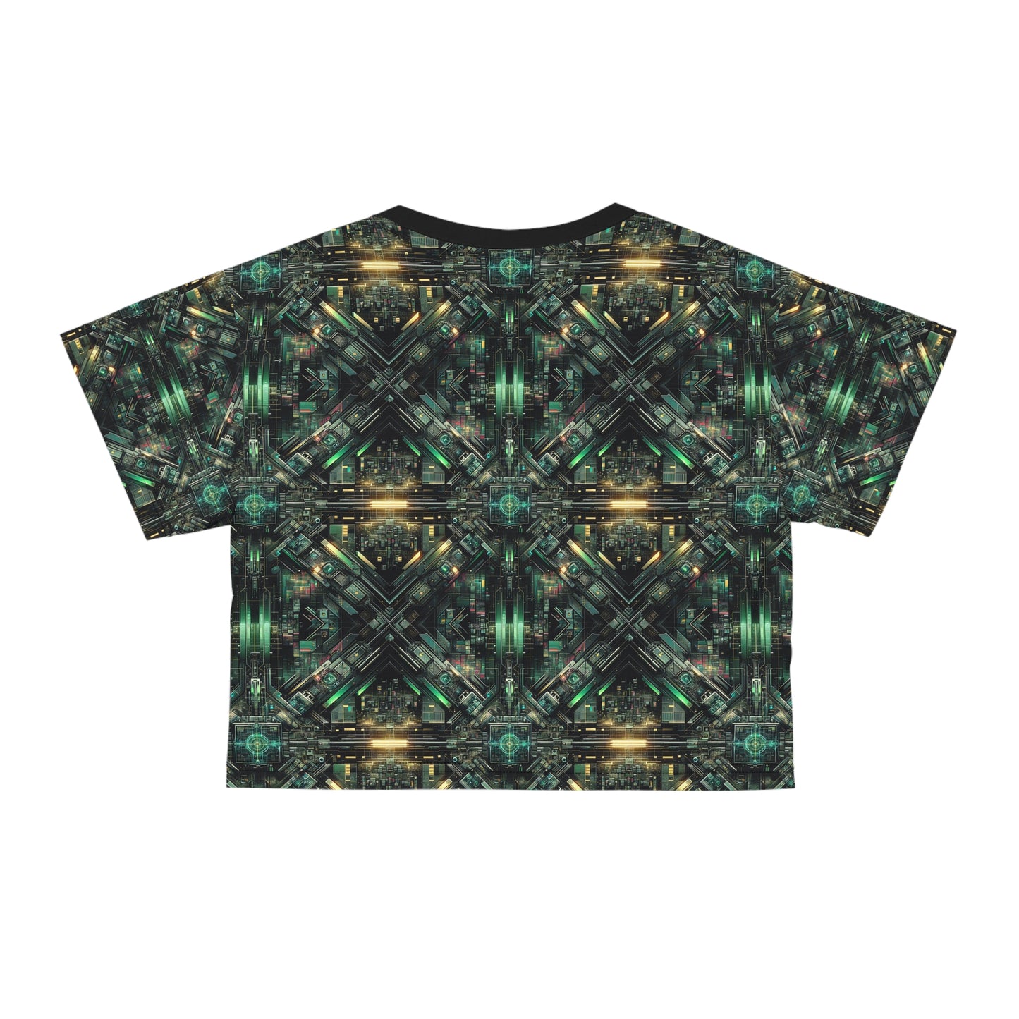 Tech Noir Graphics Tech-Inspired Streetwear Crop Tee - 8404 Design-56