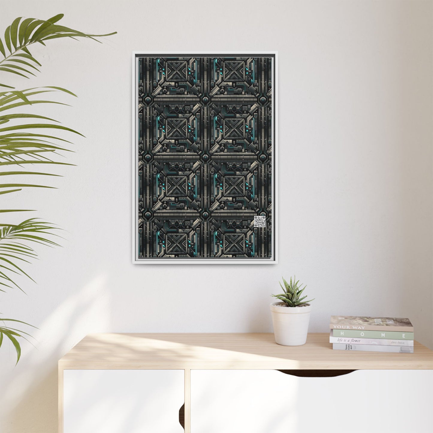 Tech Noir Futuristic Tech Aesthetic with a Dark Twist Matte Canvas, Framed (multi-color) - 8404 Design-59 A