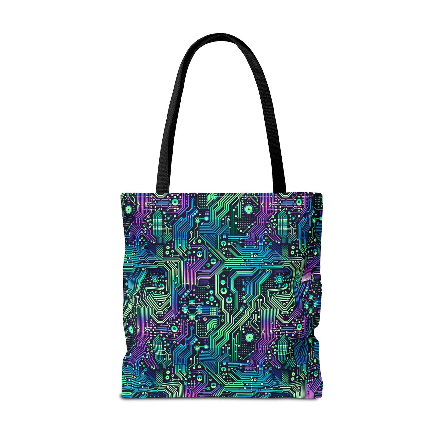 Tech-Infused Neon Tech-Forward Streetwear Tote Bag - 8404 Design-66