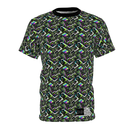 Retro Futurism Graphics Tech-Forward Streetwear Unisex Cut & Sew Tee - 8404 Design-52