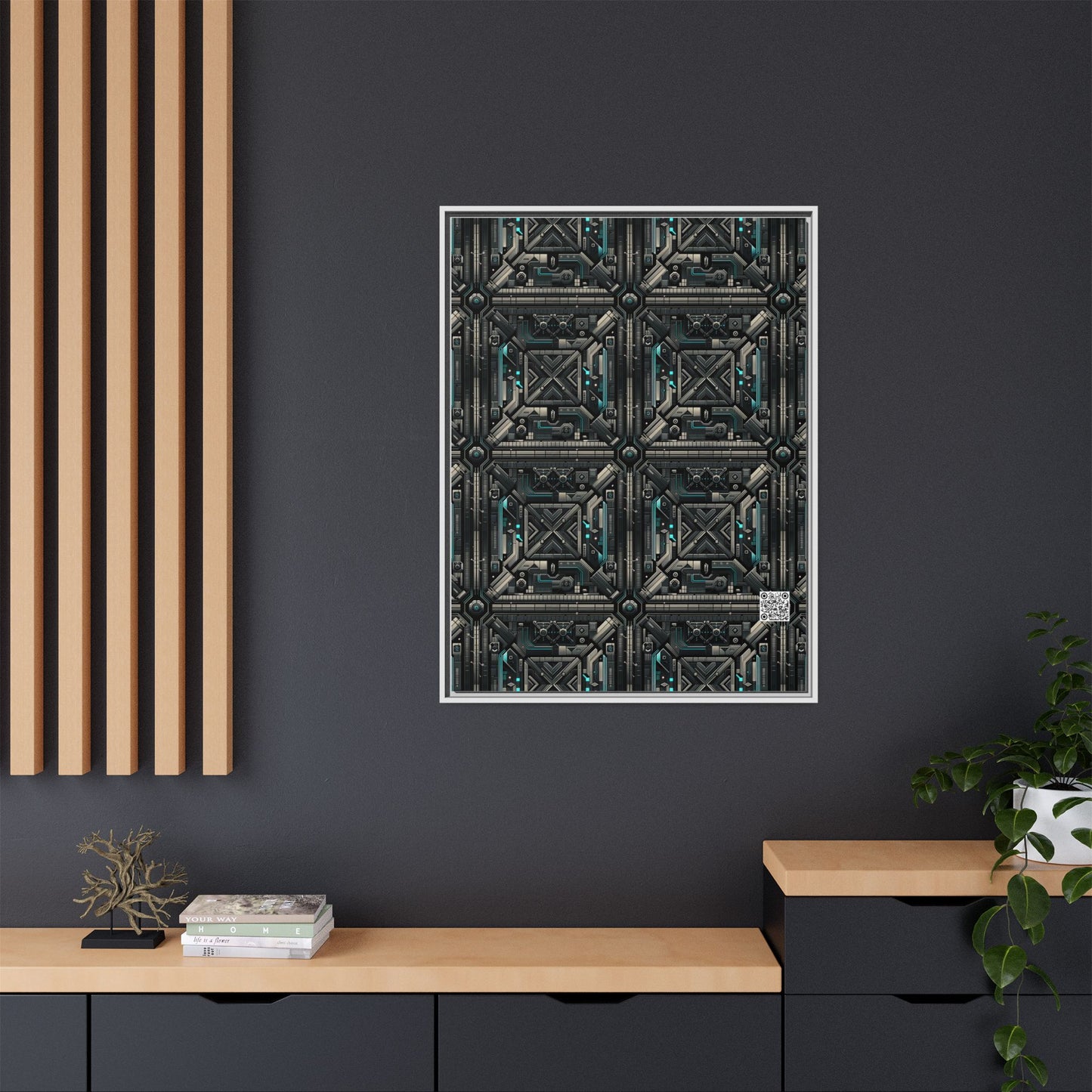 Tech Noir Futuristic Tech Aesthetic with a Dark Twist Matte Canvas, Framed (multi-color) - 8404 Design-59 A