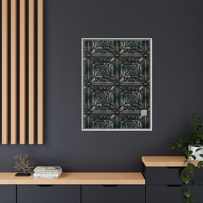 Tech Noir Futuristic Tech Aesthetic with a Dark Twist Matte Canvas, Framed (multi-color) - 8404 Design-59 A