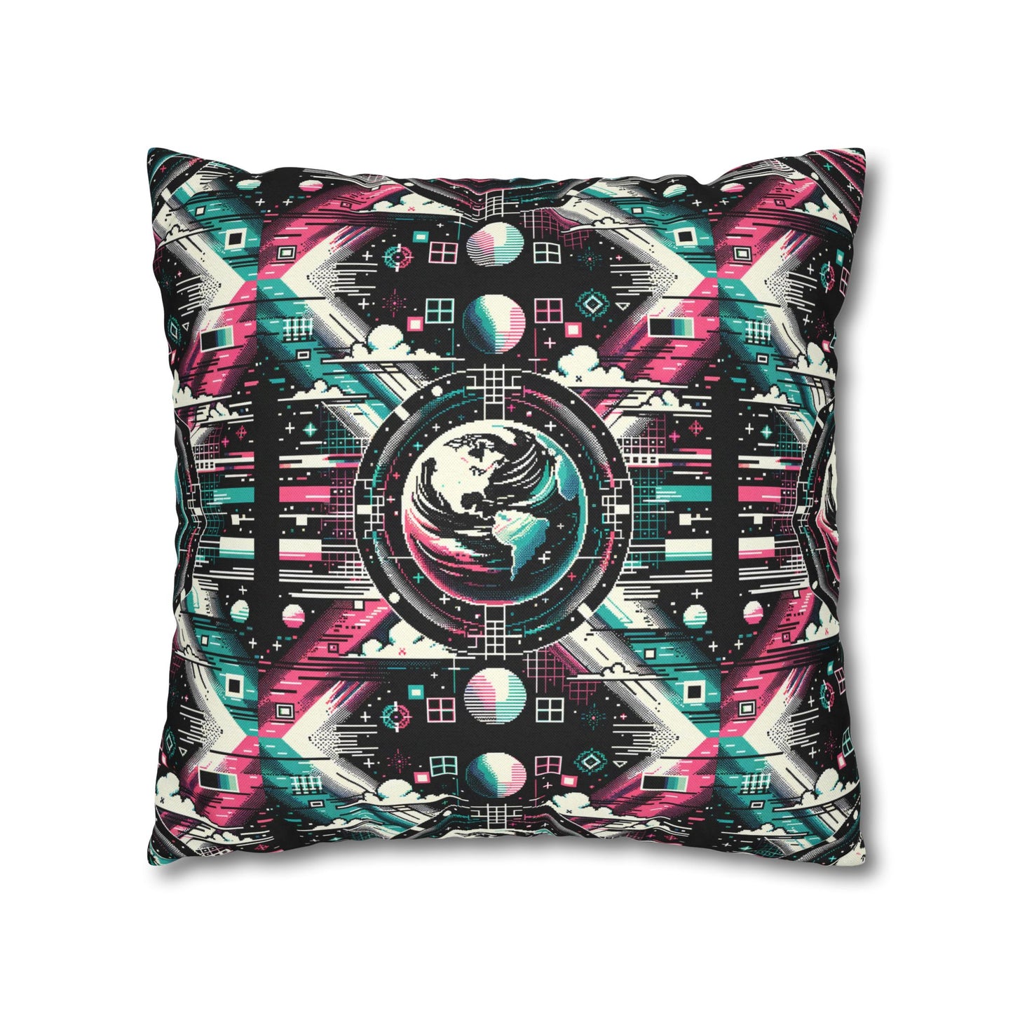 Digital Artistry Digital-native Streetwear Spun Polyester Square Pillowcase - 8404 Design-62
