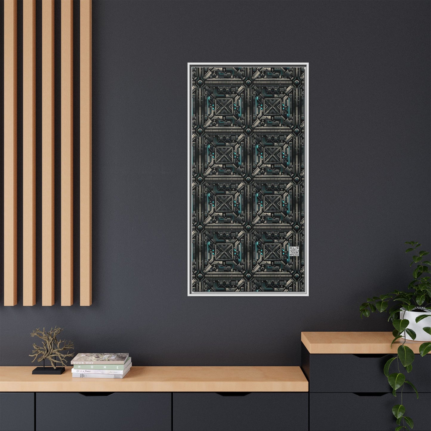 Tech Noir Futuristic Tech Aesthetic with a Dark Twist Matte Canvas, Framed (multi-color) - 8404 Design-59 B