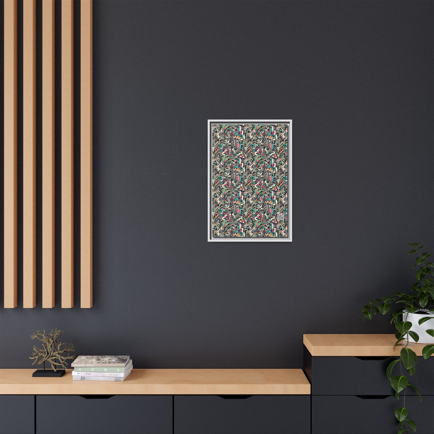 Digital Street Art Urban Street Style Matte Canvas, Framed (multi-color) - 8404 Design-74 B