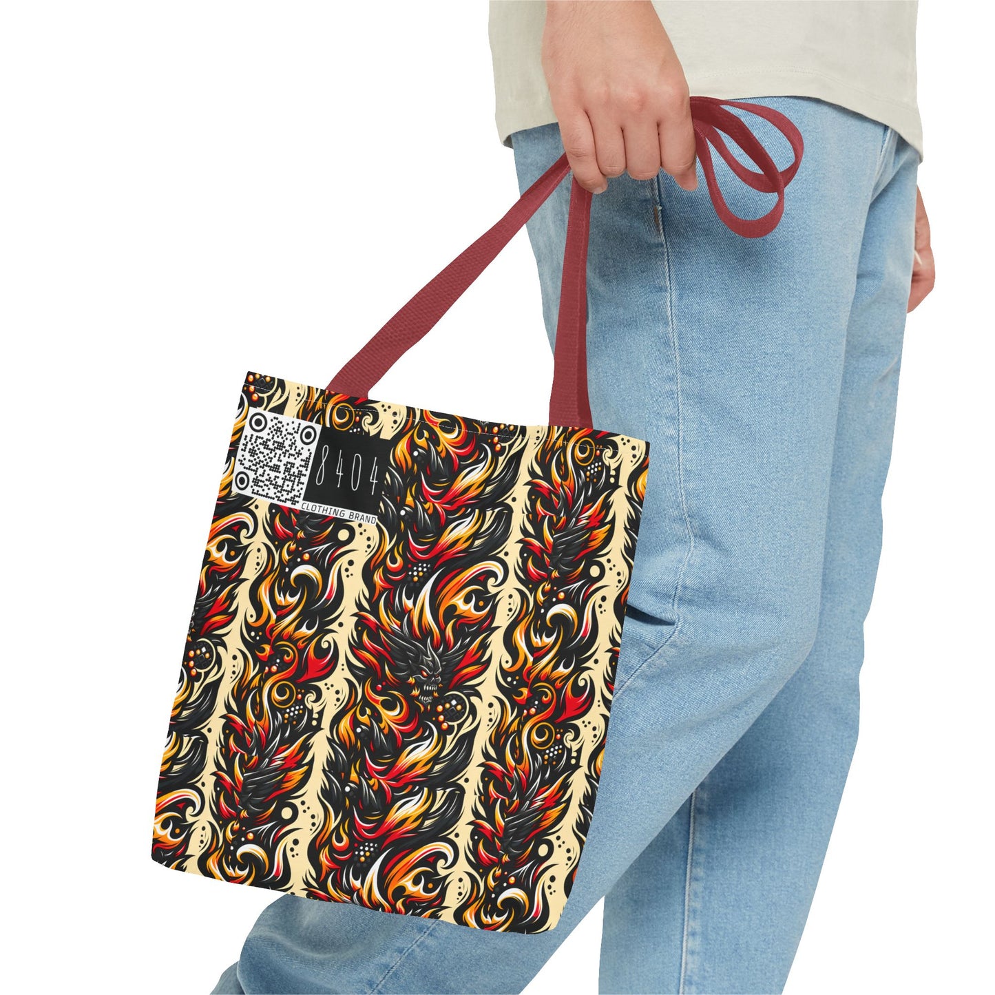Flame Graphics Maximalist Streetwear Tote Bag - 8404 Design-65
