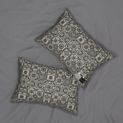 Cyber Garden Party Tech Garden Extravaganza Spun Polyester Lumbar Pillow - 8404 Design-45 B