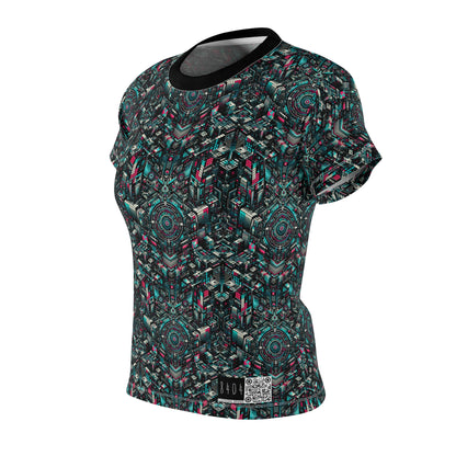 Digital Rebellion Tech-Inspired Streetwear Women's Cut & Sew Tee - 8404 Design-54