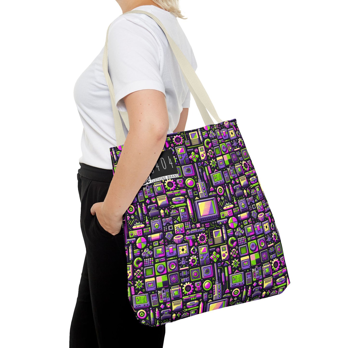 Digital Nostalgia Remix Modern Vintage Fusion Tote Bag - 8404 Design-67