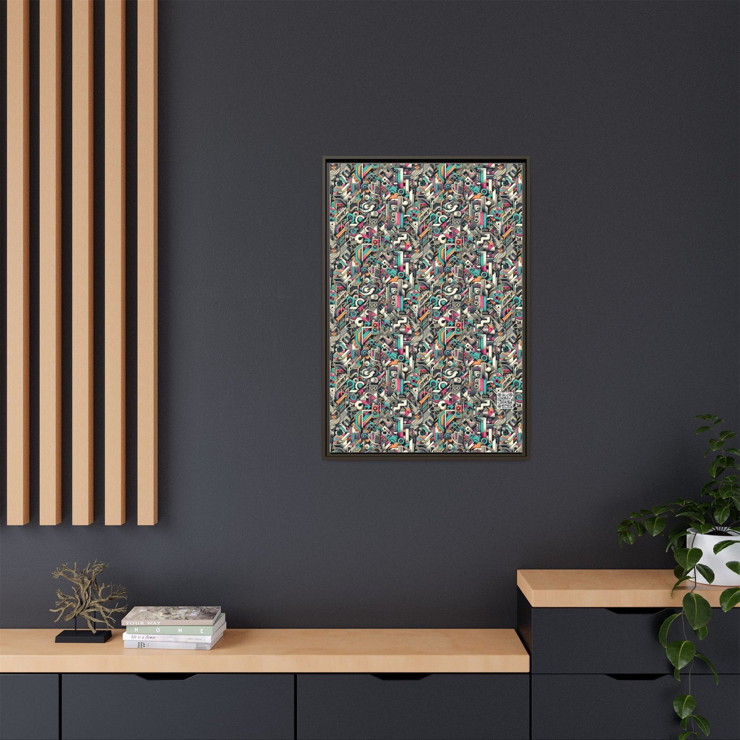 Digital Street Art Urban Street Style Matte Canvas, Framed (multi-color) - 8404 Design-74 A