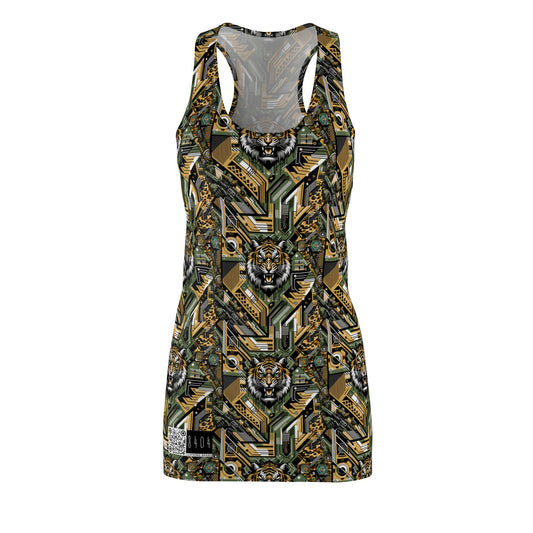 Neo-Camo Fusion Tech-Forward Streetwear Women's Cut & Sew Racerback Dress - 8404 Design-58