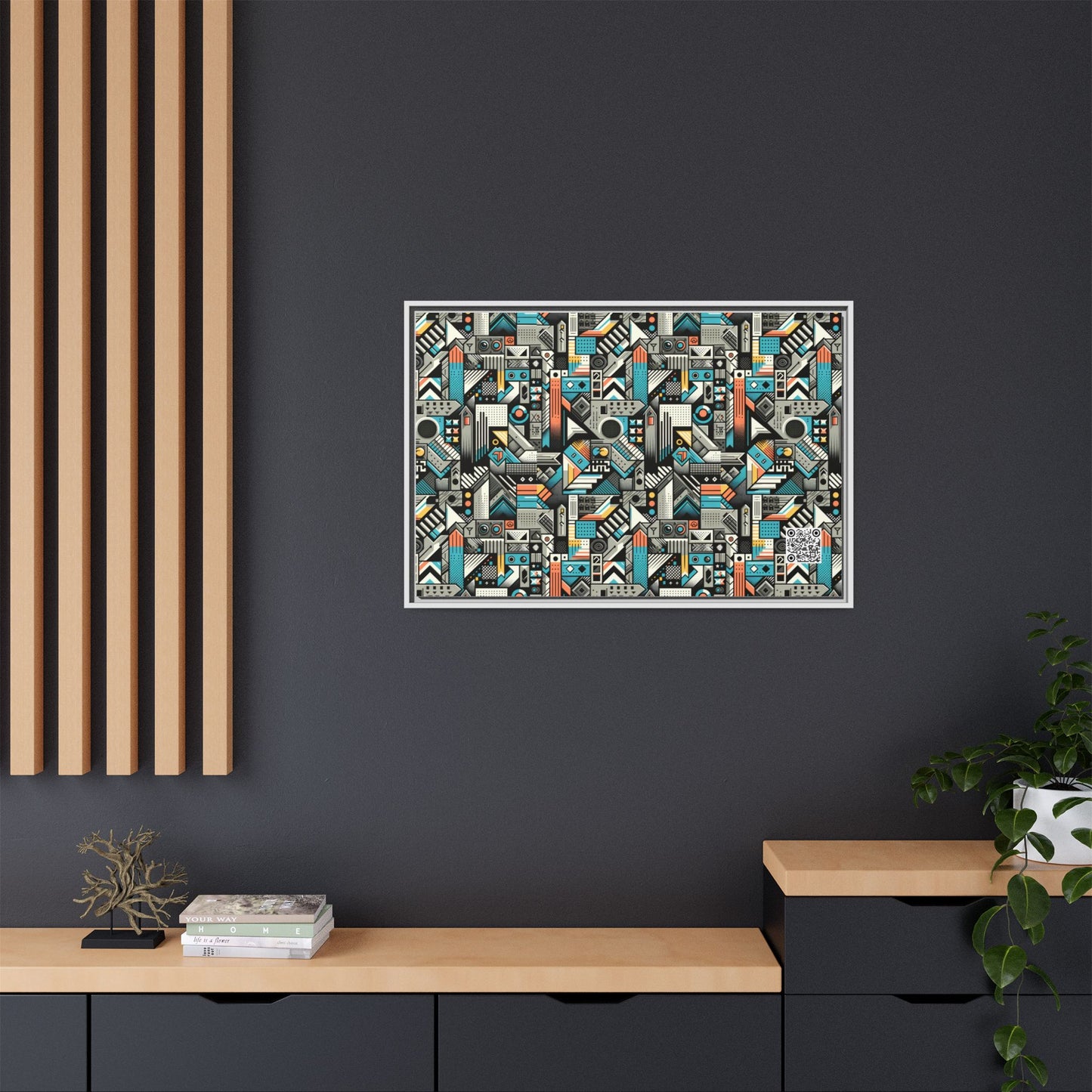 Digital Street Art Urban Street Style Matte Canvas, Framed (multi-color) - 8404 Design-81 A