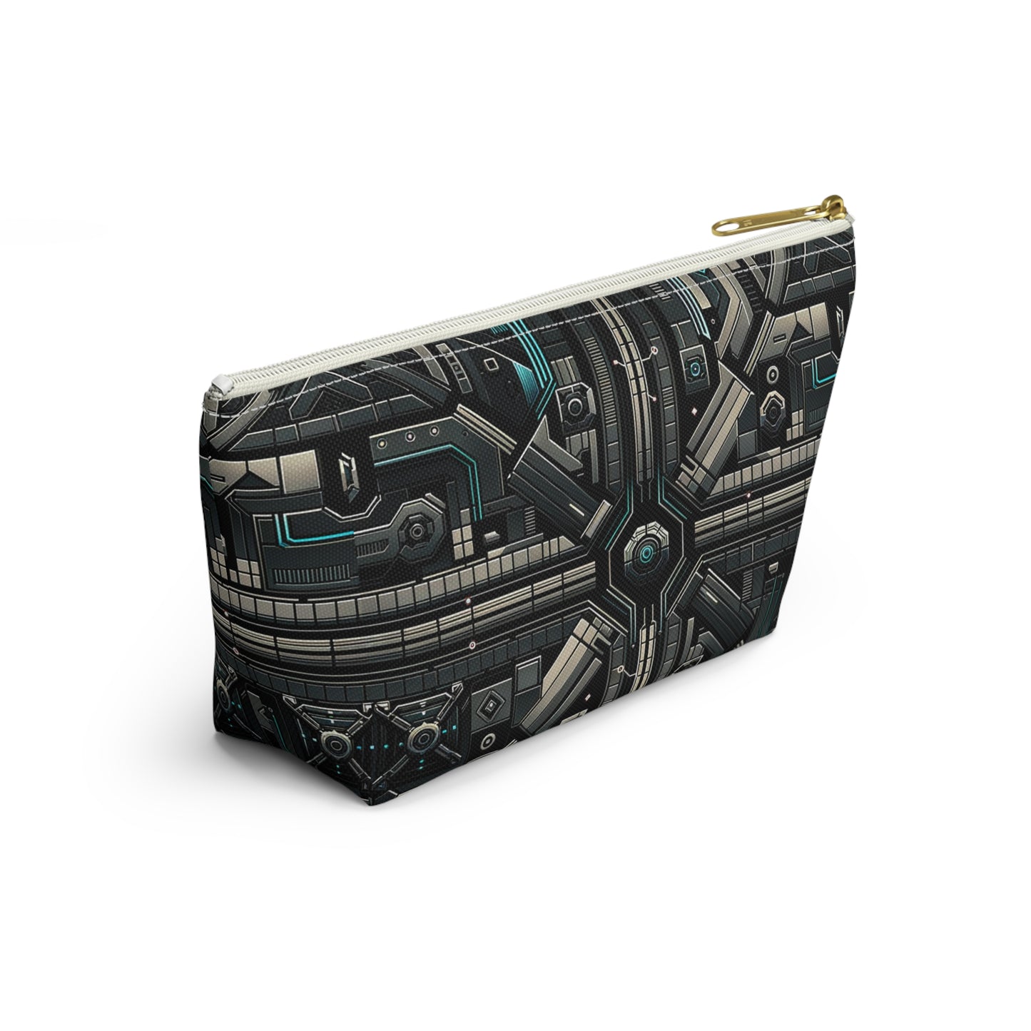 Tech Noir Futuristic Tech Aesthetic with a Dark Twist Accessory Pouch W T-bottom - 8404 Design-59