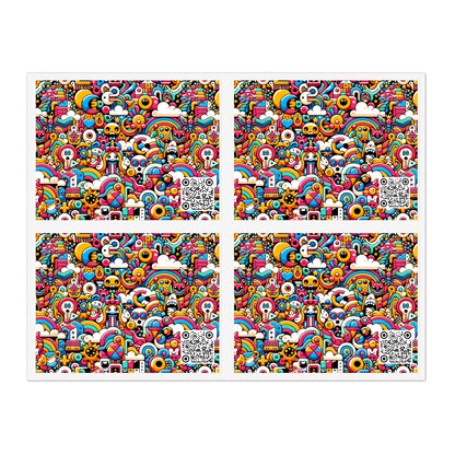 Neon Pop Playful Pop Culture Mashup Sticker Sheets - 8404 Design-62