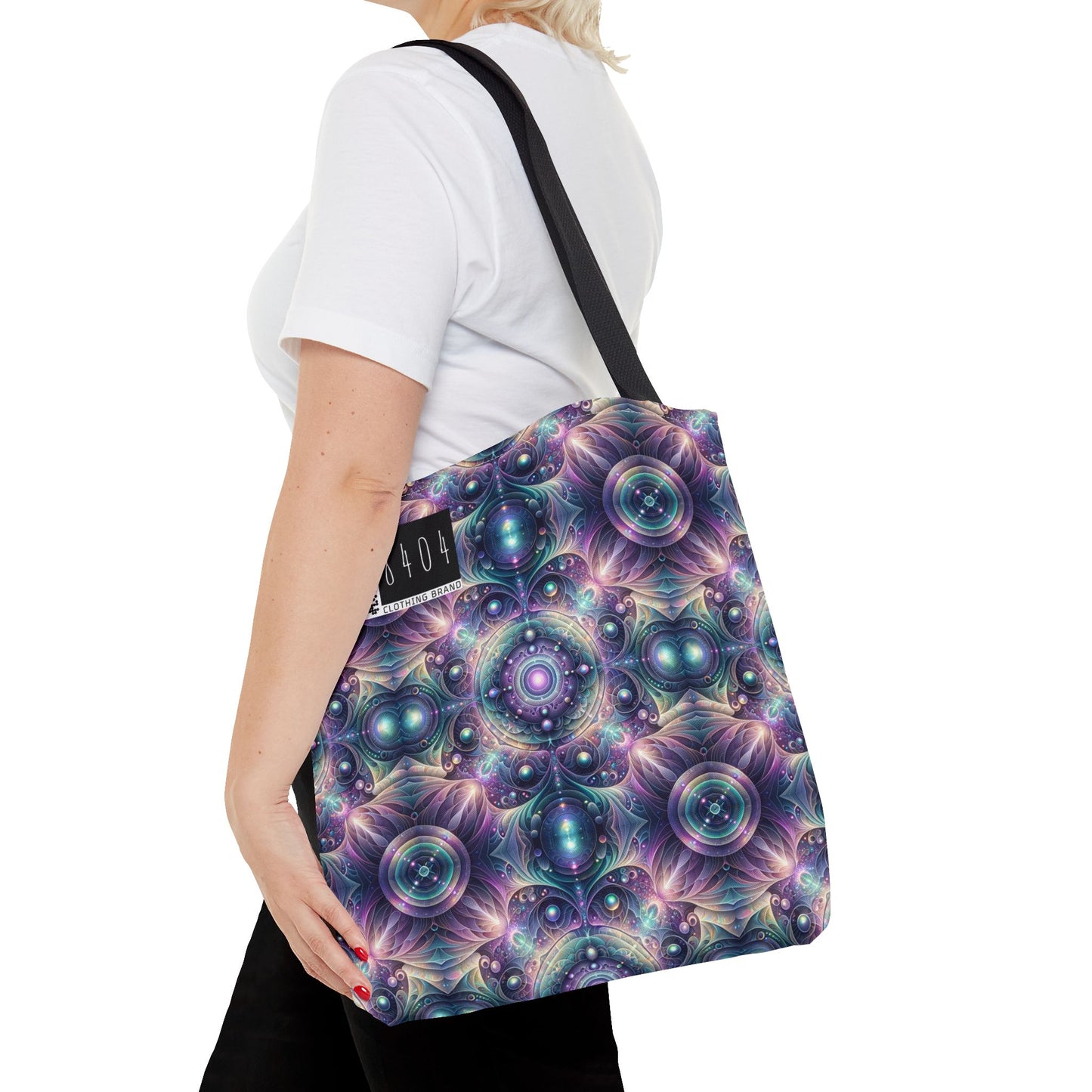 Iridescent Tech Fusion Tech-Forward Streetwear Tote Bag - 8404 Design-61