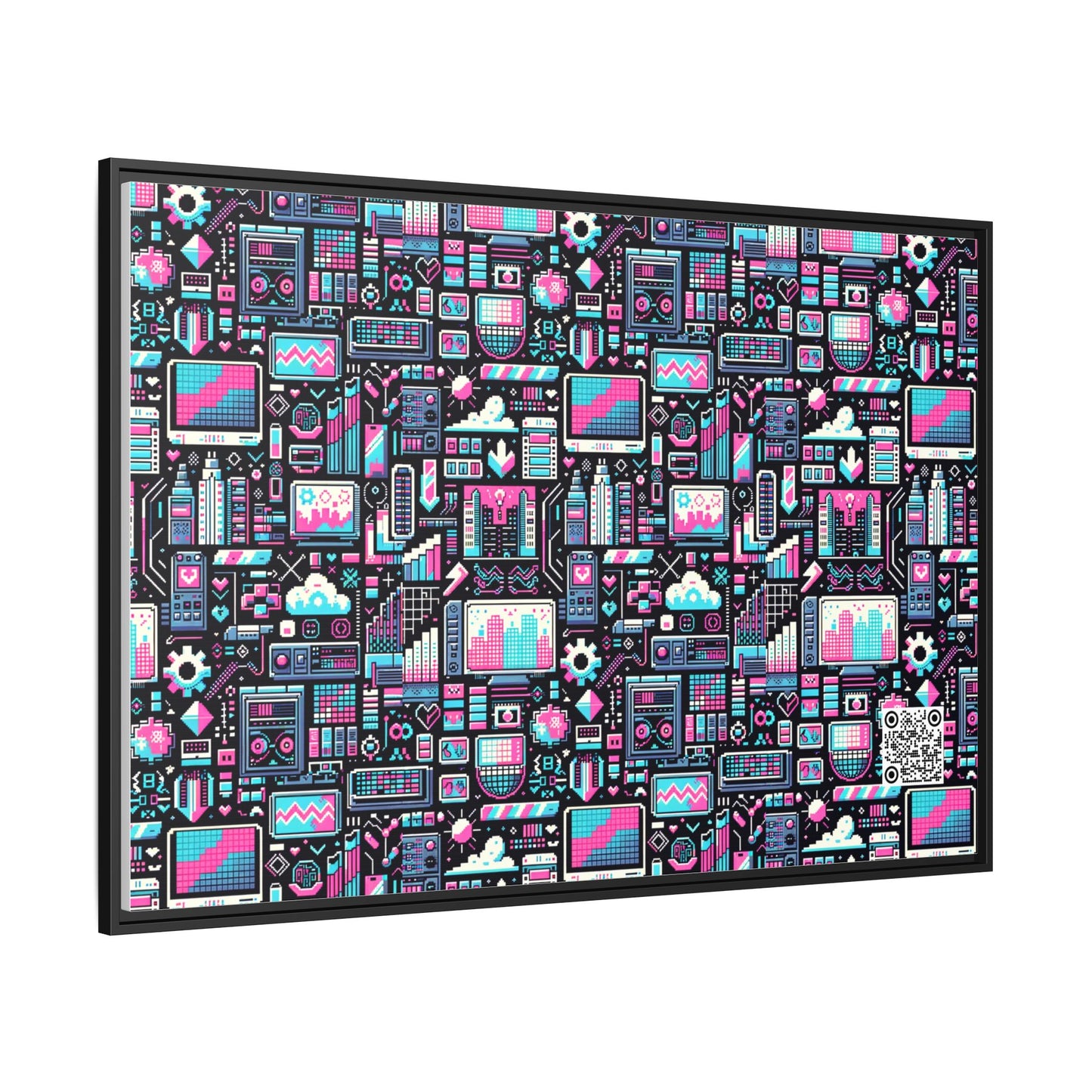 Digital Rebellion Youthful Streetwear with a Rebellious Digital Twist Matte Canvas, Framed (multi-color) - 8404 Design-71 A