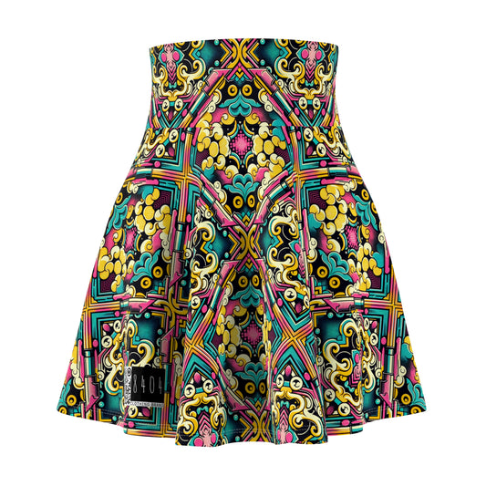 Neon Pop Art Revival Pop Culture Retro Women's Skater Skirt - 8404 Design-59