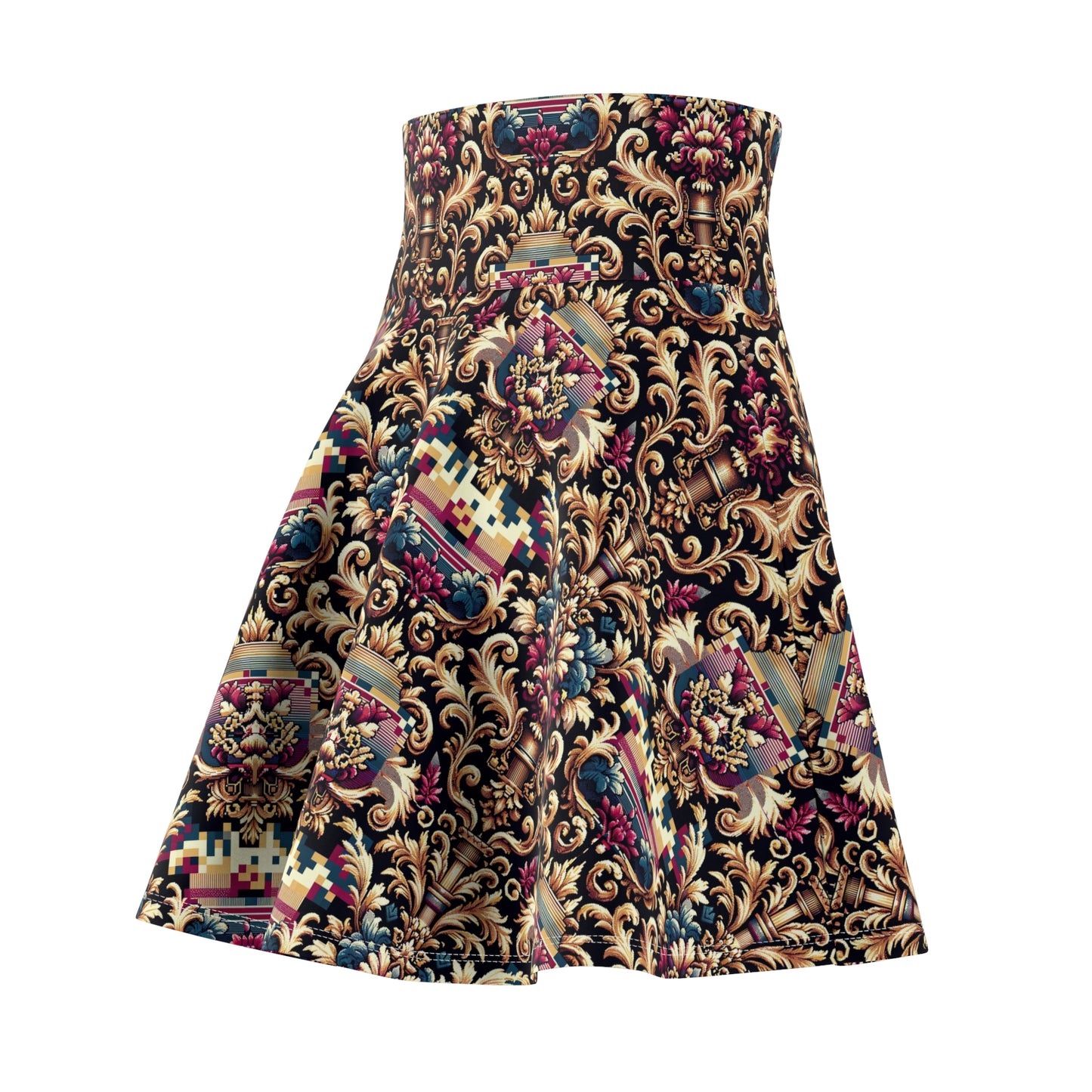 Digital Renaissance Modern Baroque Fusion Women's Skater Skirt - 8404 Design-53