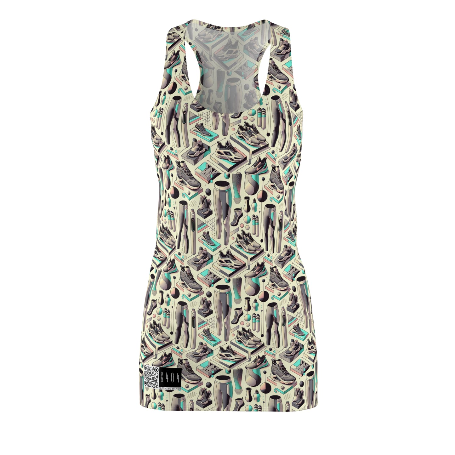 Tech-Infused Athleisure Futuristic Athletic Tech Women's Cut & Sew Racerback Dress - 8404 Design-44