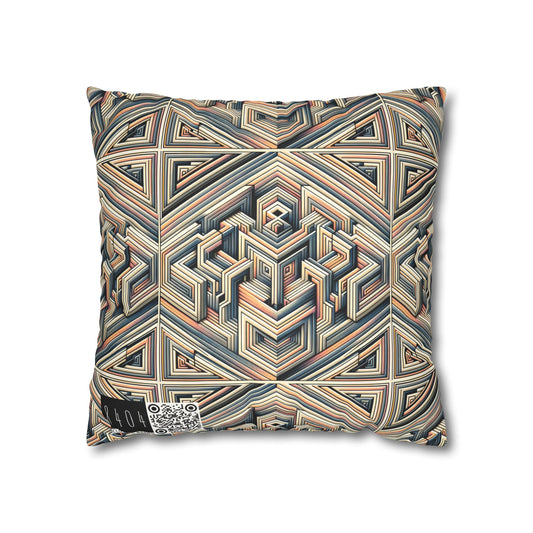 Tech Illusion Graphics Futuristic Artistry Faux Suede Square Pillowcase - 8404 Design-52