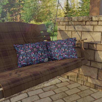 Digital Rebellion Youthful Streetwear with a Rebellious Digital Twist Outdoor Pillow - 8404 Design-65