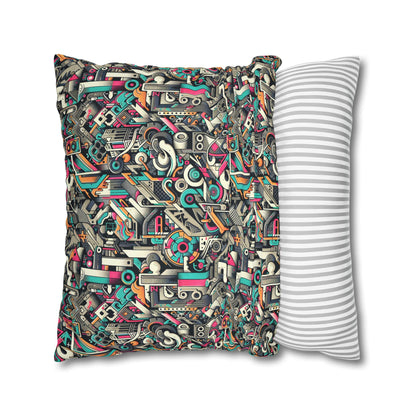 Digital Street Art Urban Street Style Spun Polyester Square Pillowcase - 8404 Design-74