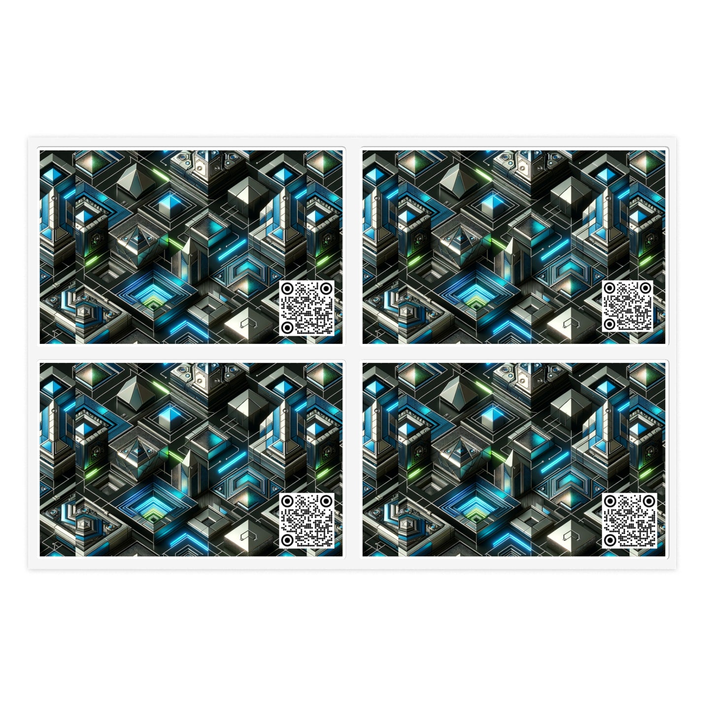 Tech-Infused Futurism Futuristic Tech Sticker Sheets - 8404 Design-61