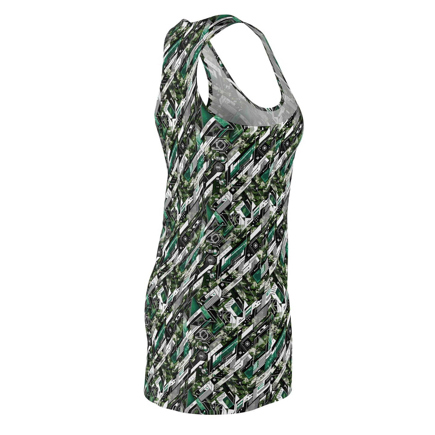 Tech Camo Fusion Tech-Forward Streetwear With a Futuristic Edge Women's Cut & Sew Racerback Dress - 8404 Design-63