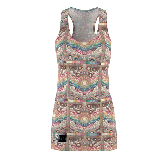 Digital Dreamland Whimsical and Nostalgic Streetwear With a Digital Twist Women's Cut & Sew Racerback Dress - 8404 Design-56