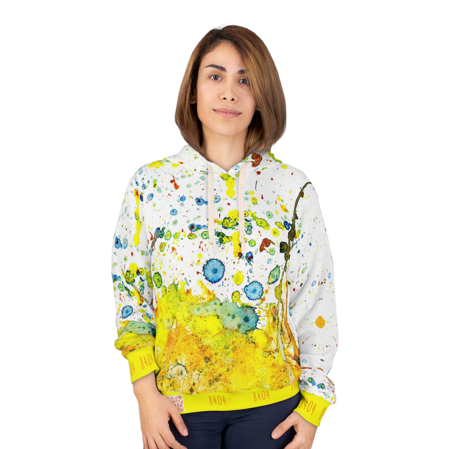 8404's Unisex Adult "A Splash of Colors in Yellow" Fashion Pullover Hoodie