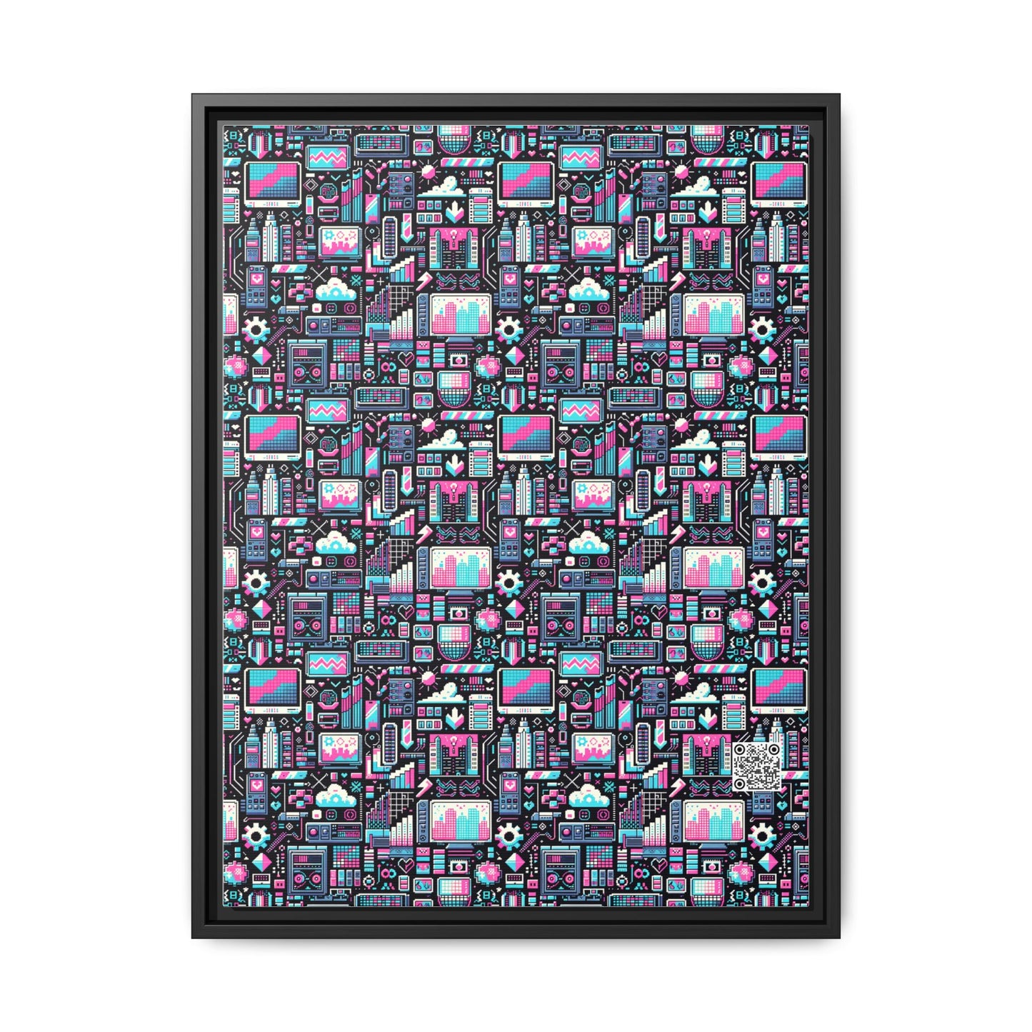 Digital Rebellion Youthful Streetwear with a Rebellious Digital Twist Matte Canvas, Framed (multi-color) - 8404 Design-71 A