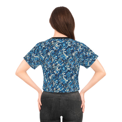 Tech Urban Camo Tech-Forward Streetwear With a Futuristic Military Edge Crop Tee - 8404 Design-39