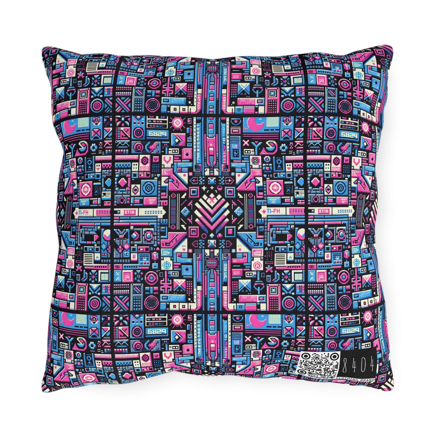 Digital Rebellion Youthful Streetwear with a Rebellious Digital Twist Outdoor Pillow - 8404 Design-65