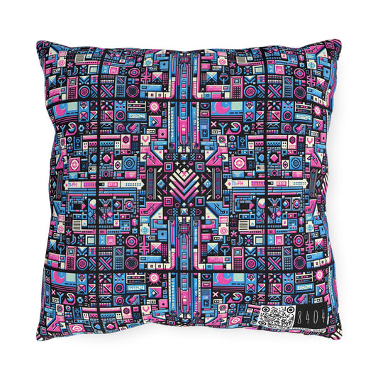 Digital Rebellion Youthful Streetwear with a Rebellious Digital Twist Outdoor Pillow - 8404 Design-65