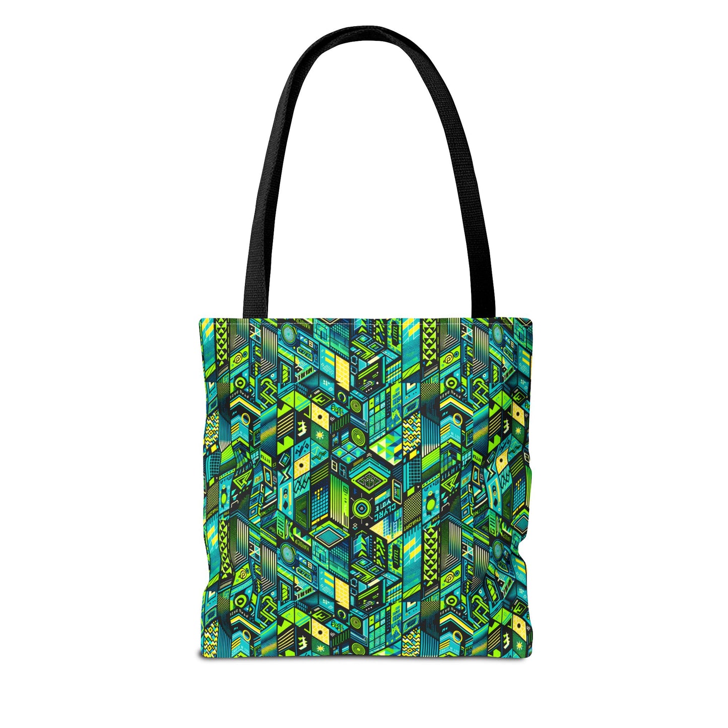 Tech-Infused Neon Tech-Forward Streetwear Tote Bag - 8404 Design-61
